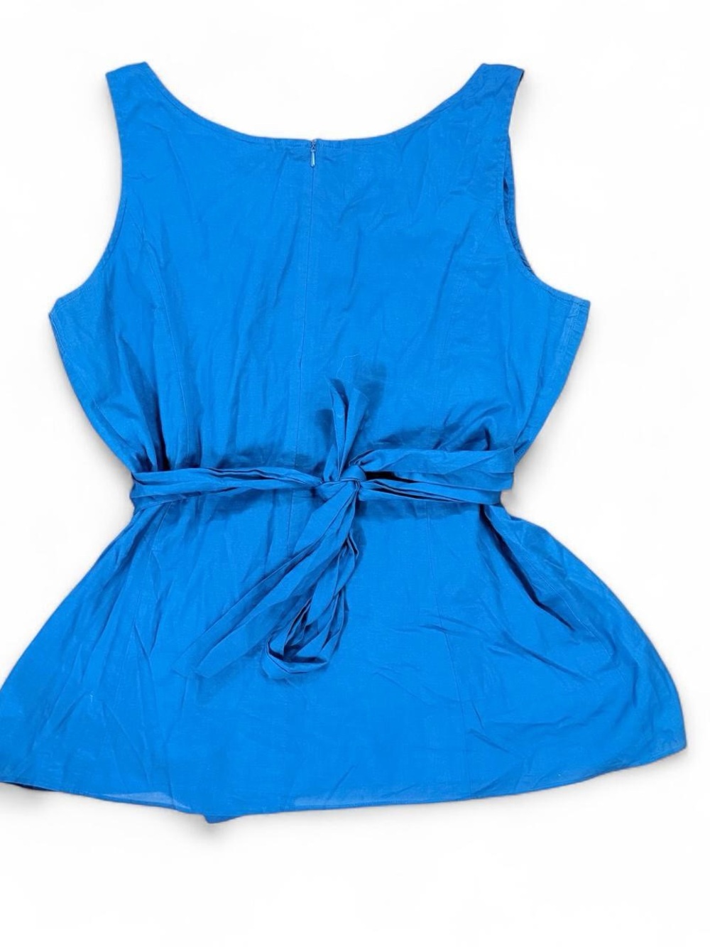 Vintage Y2K Talbots Blue Babydoll Sleeveless Tank Beaded Belt Detail Size L - Picture 7 of 7